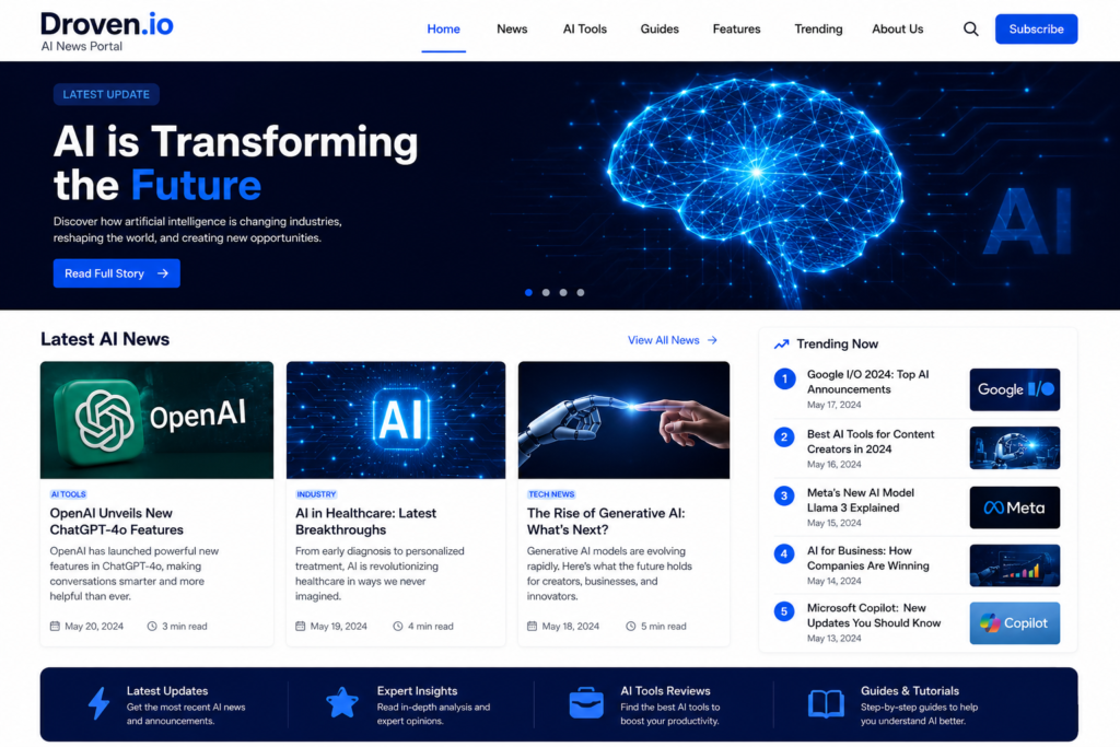 Droven.io AI News Portal: The Future of AI News and Updates