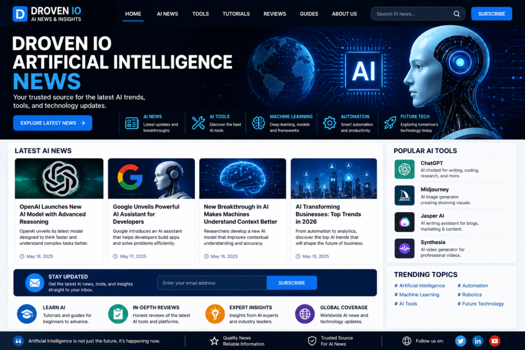 Droven IO Artificial Intelligence News – Latest AI Trends, Tools and Innovations