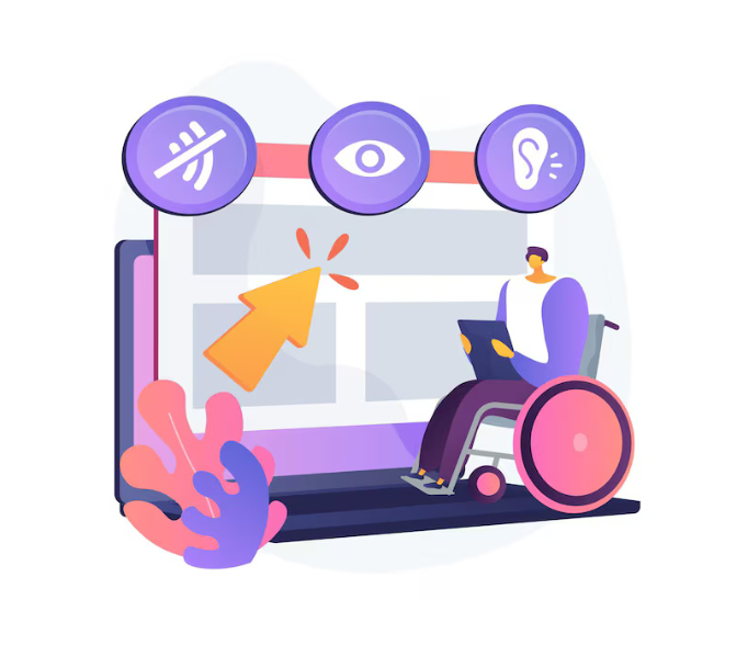 Illustration about ADA accessibility for websites showing inclusive design and legal compliance symbols