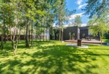 Modern house exterior with a garage for Chamberlain garage door opener repair