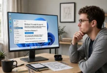 Home office desktop computer running Windows 10 near the end of its support life